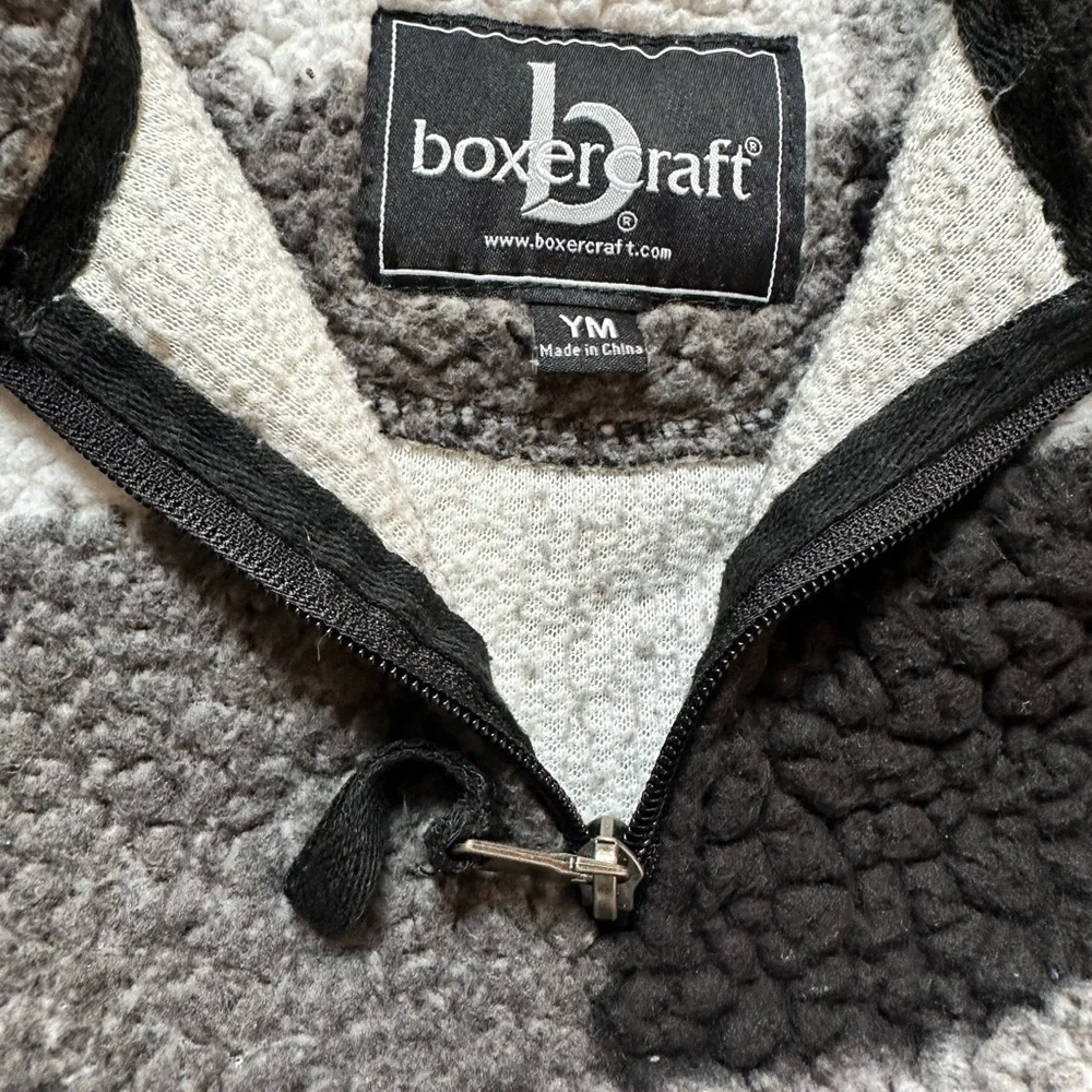 Boxercraft Black and White Plaid Sherpa Pullover